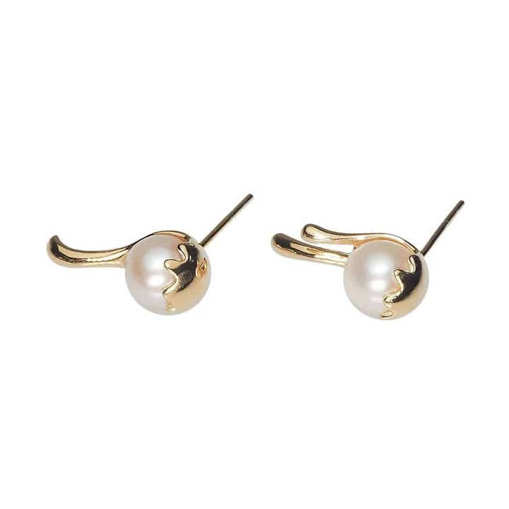 Brincos de pérolas de água doce New Yorker WE00245 por atacado de PEARLY LUSTRE