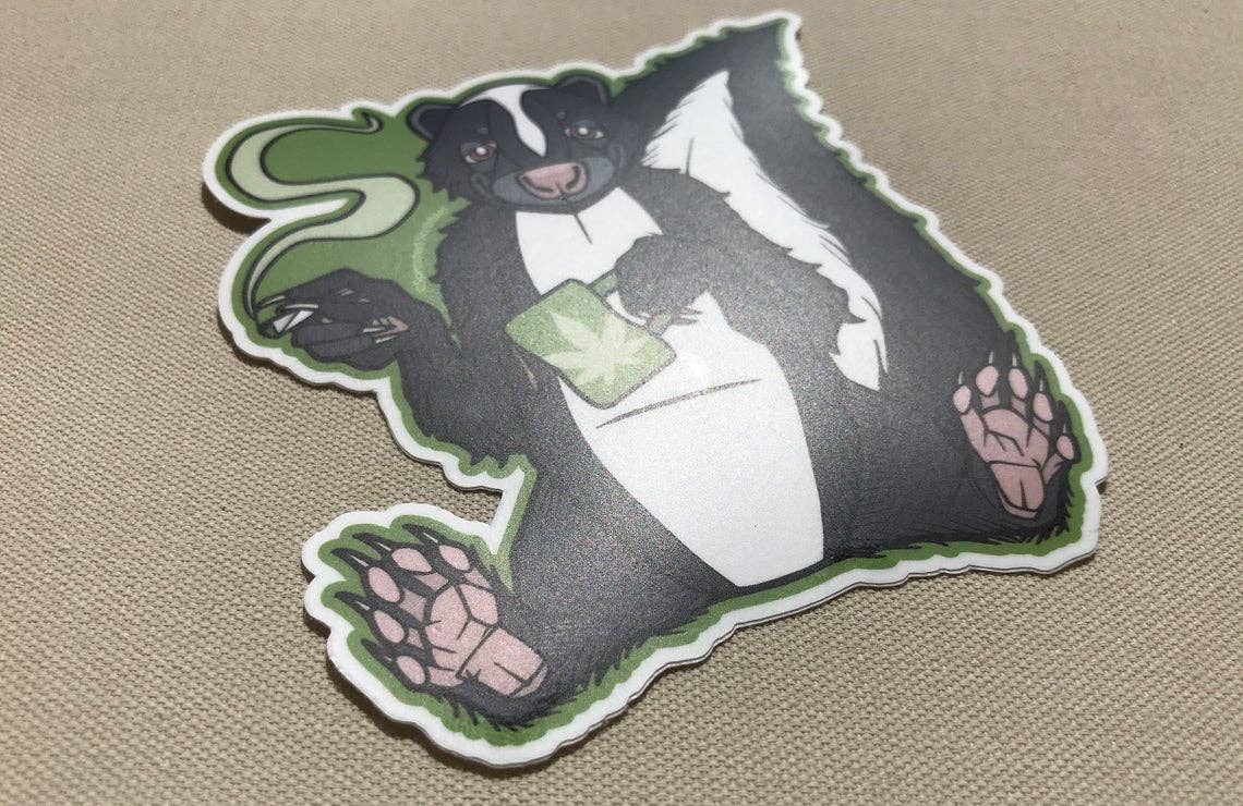 Sprouted Scribbles - Wholesale Sticker - Stoner Skunk Sticker | Waterproof Vinyl Decal | Coffee5