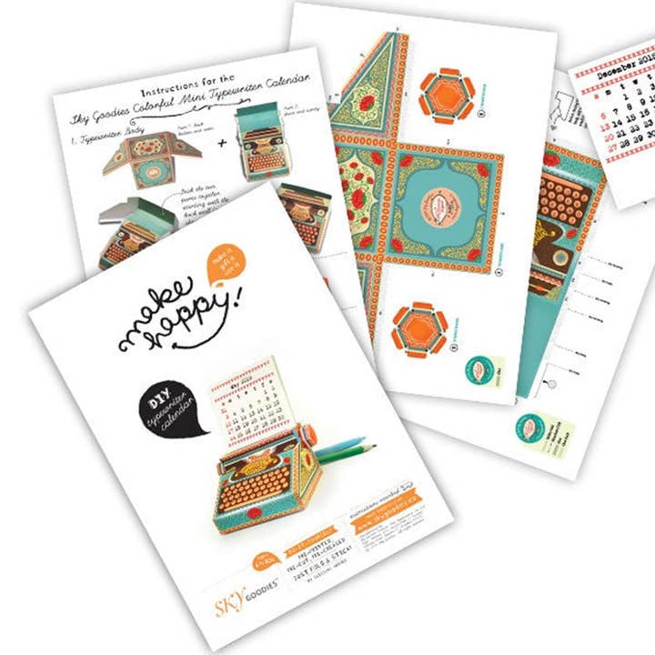 Zwende - Wholesale Calendar - Typewriter Desk Calendar 2025 & 2026 DIY Paper Craft Kit4