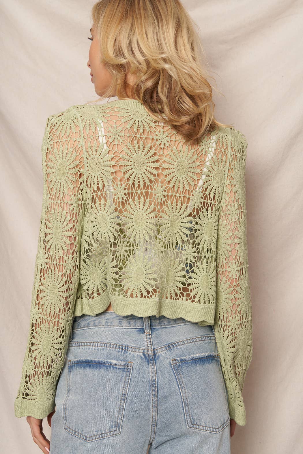 En Crème - Wholesale Cardigan - Women's - Flower Pattern Crochet Cardigan18