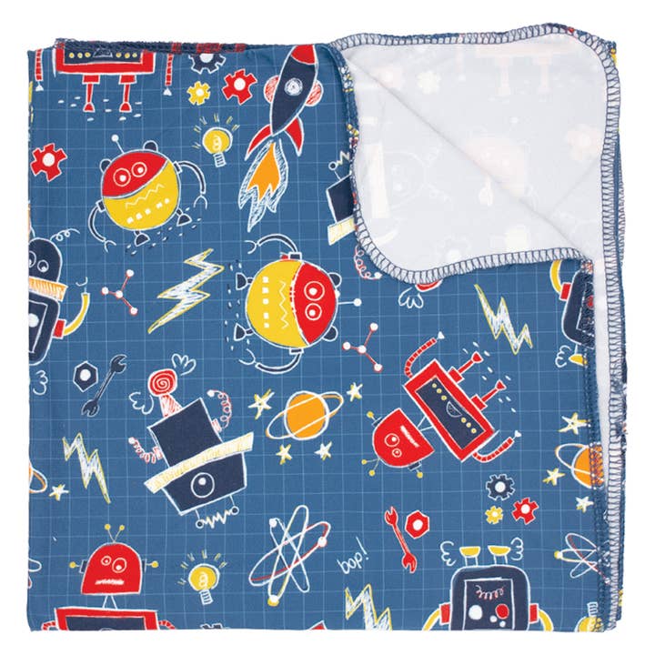 Nicki's Diapers Stretchy Swaddle Blanket - Beep Bop Boop for wholesale by Nicki's Diapers (Planetwise Wholesale)