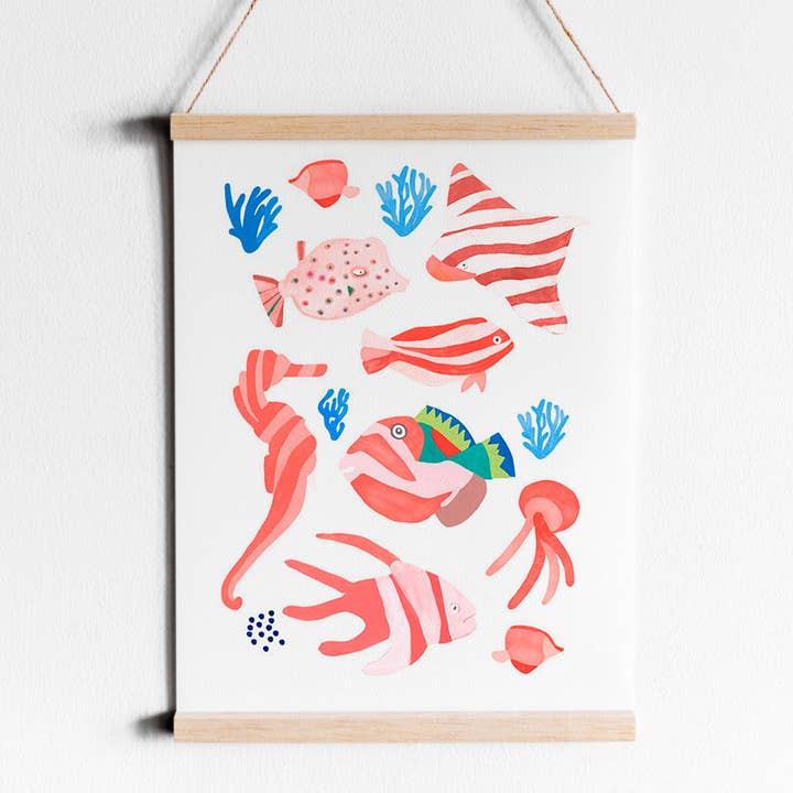 Babybird – Engroshandel Plakat – Sæt med 5 plakater, flerfarvede fisk3