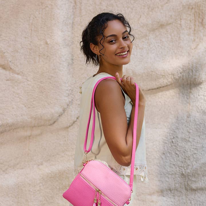 Jen & Co. - Wholesale Crossbody Bag - Women's - M1785 Tara Double Zip Crossbody Bag/Wristlet23