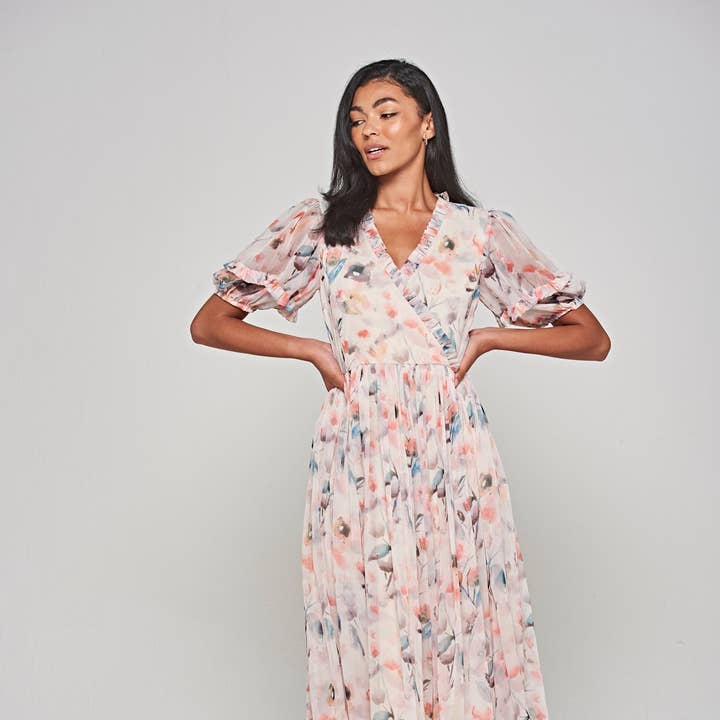 Fleur Floral Print Midi Dress for wholesale by Frock & Frill