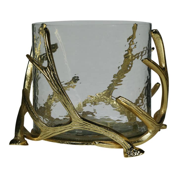 portacandela corna champagne oro grande d28 h20cm per la vendita all'ingrosso da parte di Mars & More - Brand of B Living