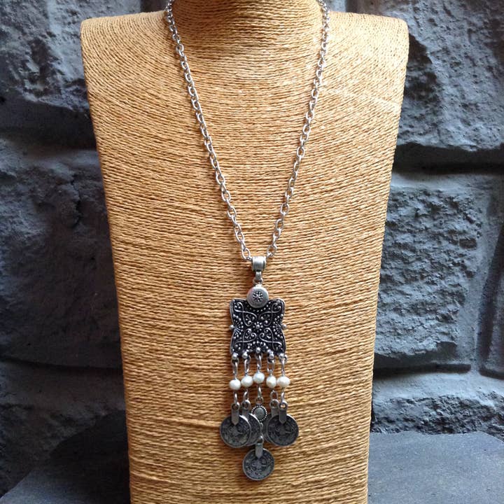 Osmanische Perlenmünzen-Anhänger-Halskette für den Großhandel von Volare