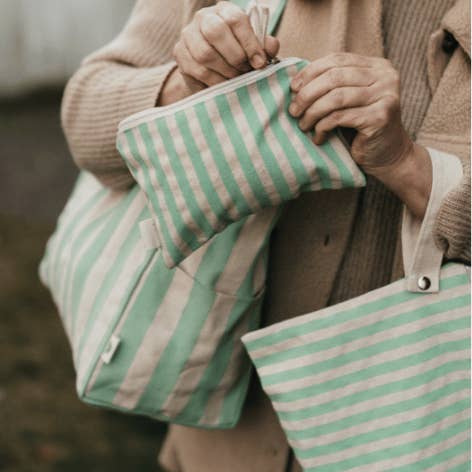 OMOM - Wholesale Grocery/Shopping Bag - Organic Tote LOW - Striped