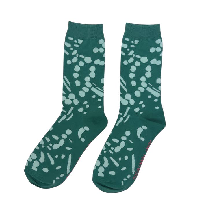 Crew Socks - Drape in Cactus & Mint for wholesale by Jenny Pennywood