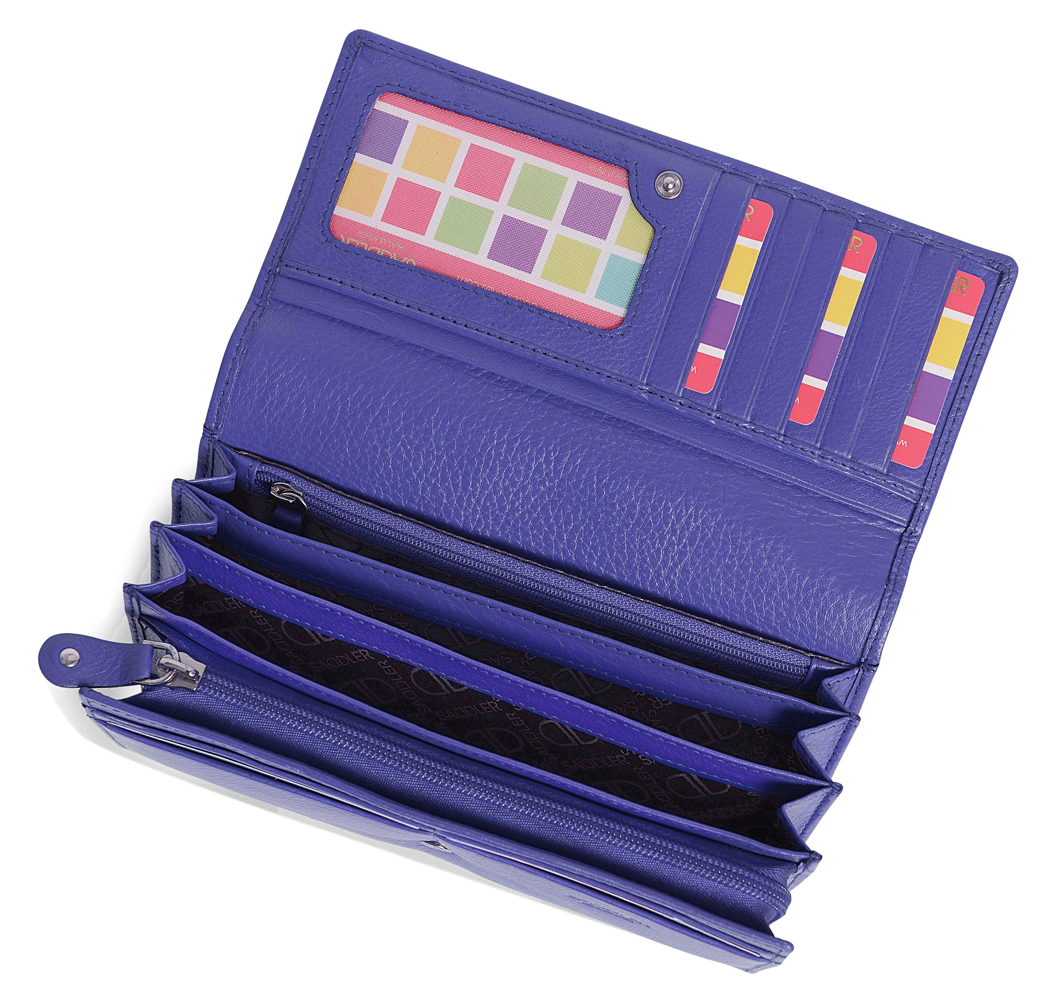 SADDLER - Vente Portefeuille – femme - Grand Portefeuille en Cuir à Sections Multiples "Grace" – Fait Main par Saddler | Protégé RFID & Boîte Cadeau4