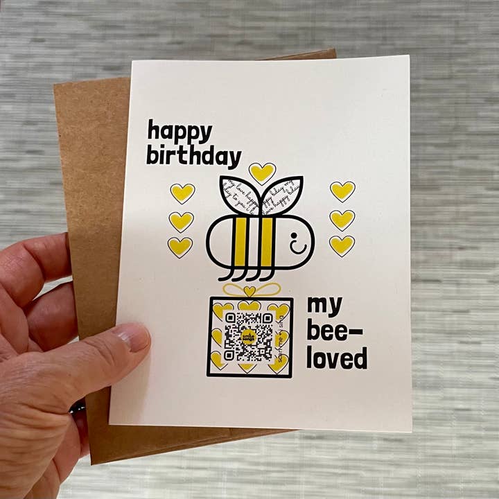 Smile Songs - Wholesale Birthday Card - Happy Birthday My Bee - Loved - Handcrafted Song QR Code3