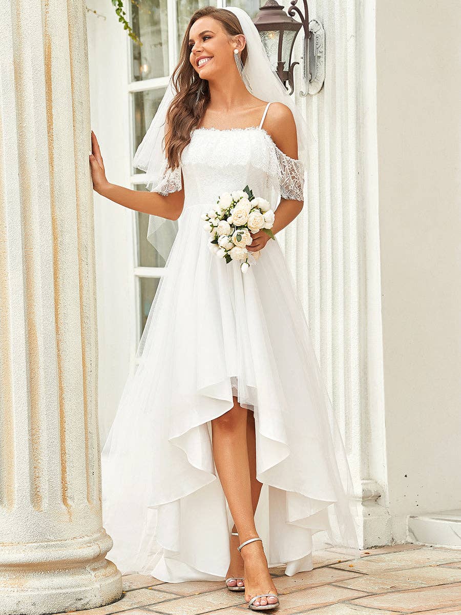 Ever-Pretty – Großhandel Abendkleid – Damen – Hochzeitskleid mit schulterfreiem, asymmetrischem Saum aus Spitze und Tüll3