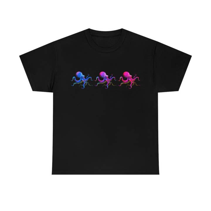 Three Krakens on a Shirt for wholesale by Reef of Clowns