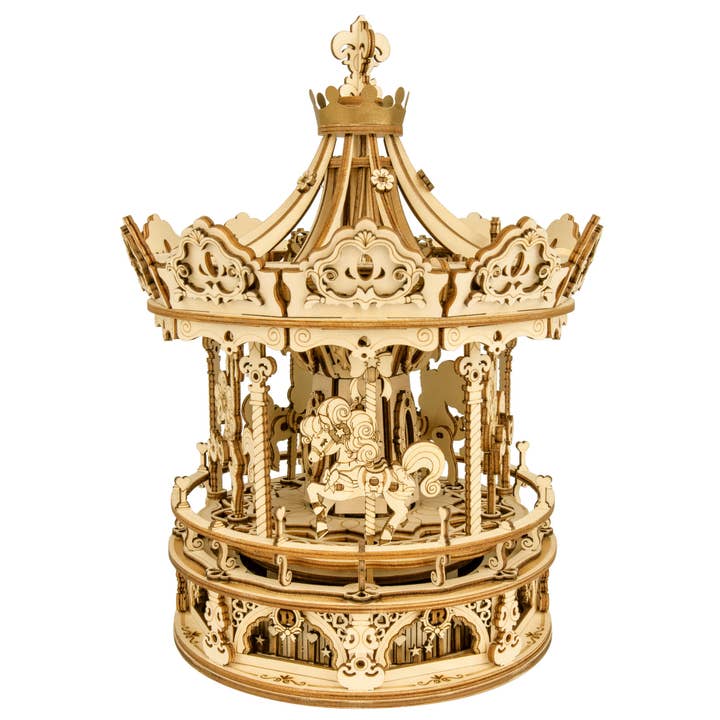 ROKR Romantic Carousel Mechanical Music Box DIY Kit for wholesale by Magnote