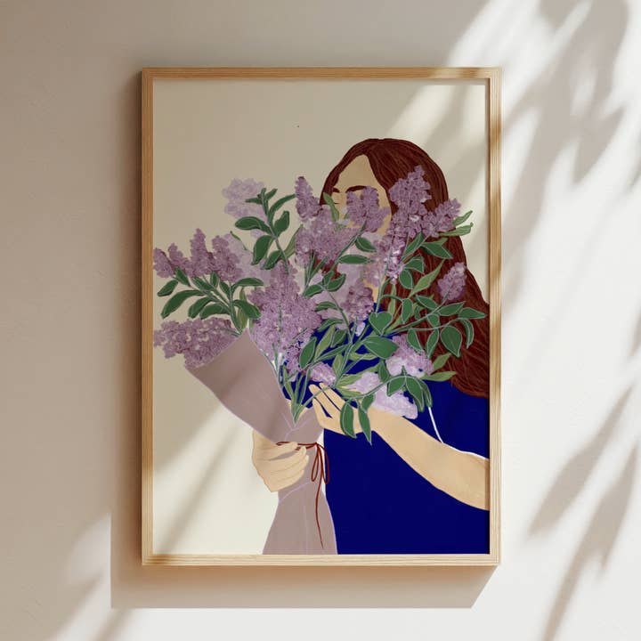 Summer Lilacs Art Print | Floral Wall Decor for wholesale by Elsa Eleni