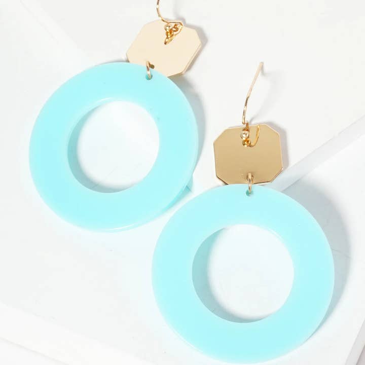 Wild Honey - Wholesale Dangle Earrings - Geometric Acetate Circle Octagon Dangle Earrings3