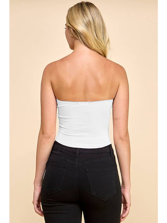 Heart & Hips - Wholesale Knit Top - Women's - JU52438A - STRAPLESS TUBE TOP WITH AN EXTENDED SATIN BOW20