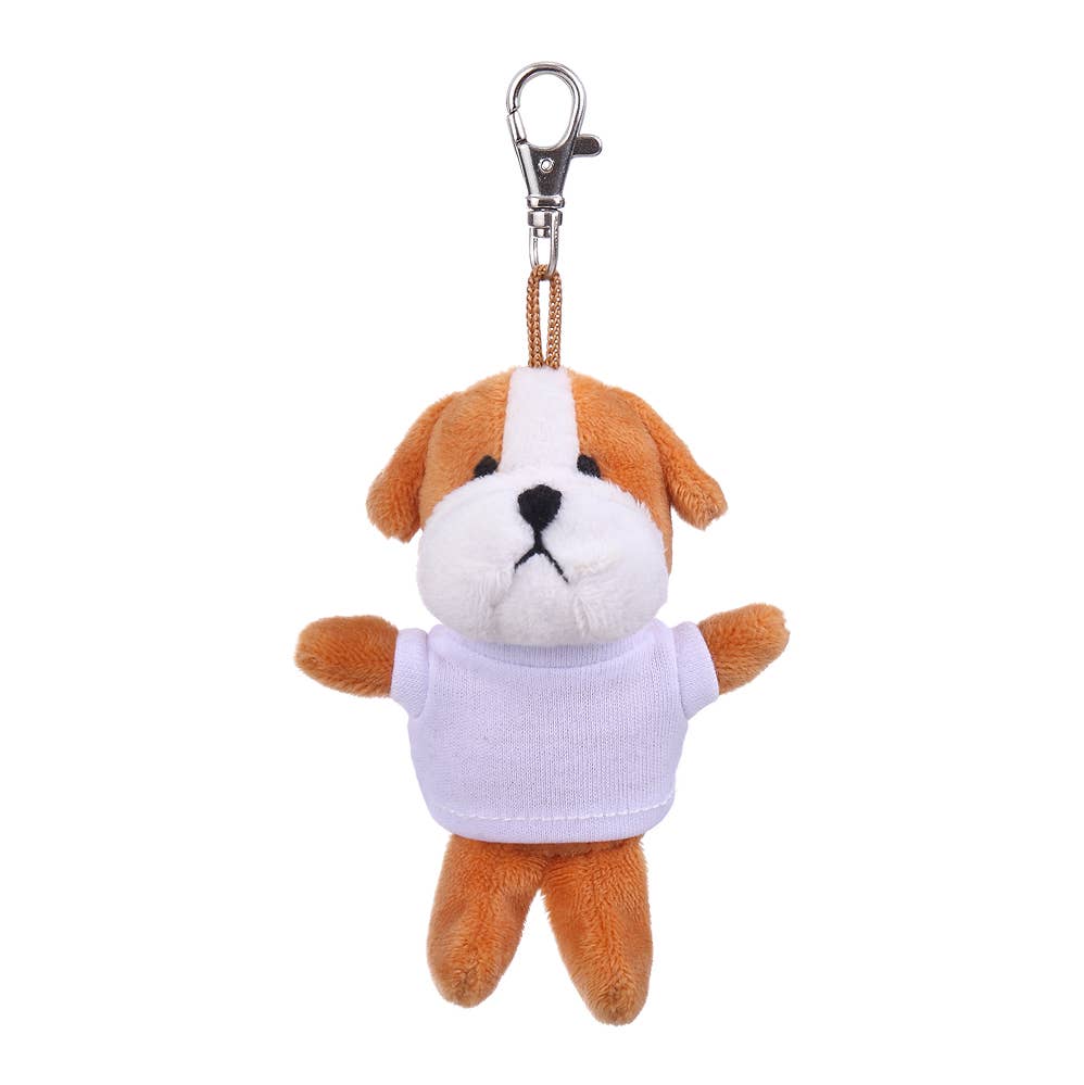 Plushland - Wholesale Keychain – Unisex - 4" Keychain - Bulldog with customized shirt1
