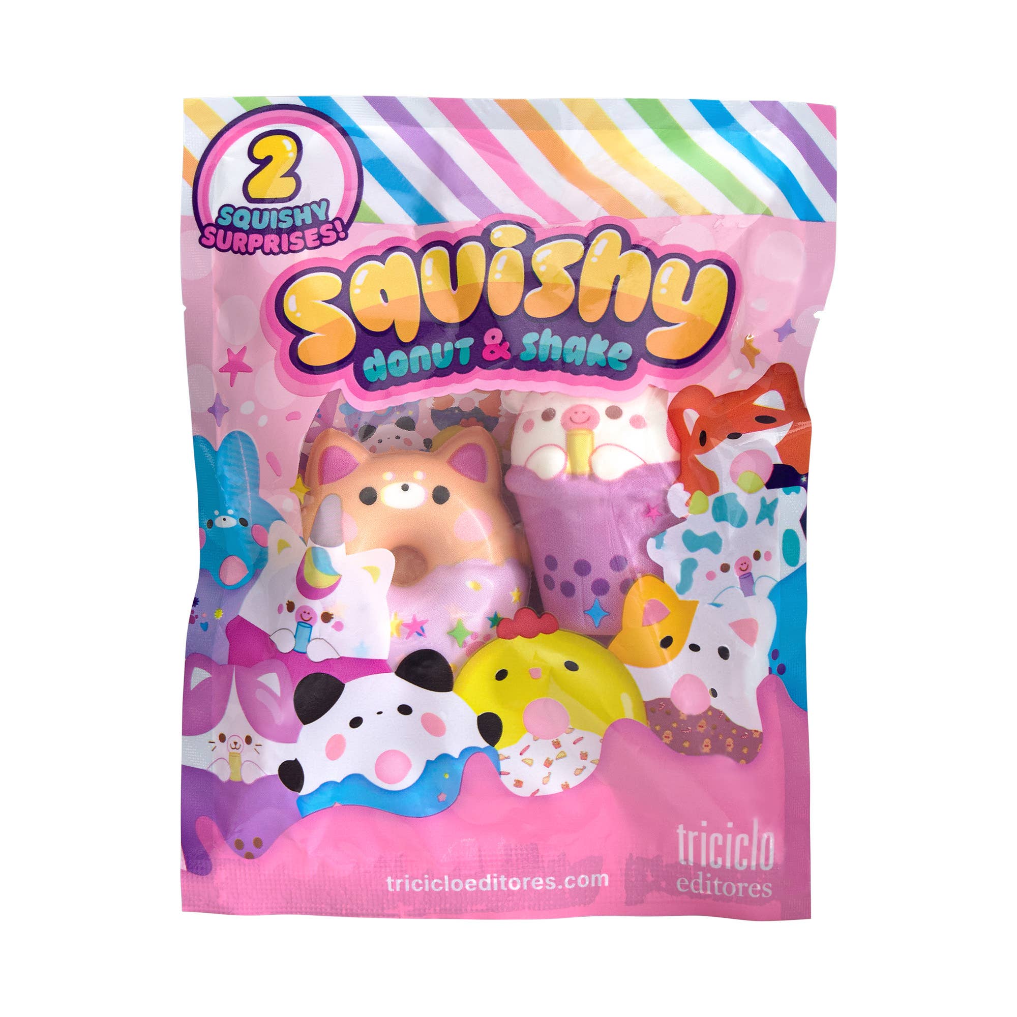 Triciclo Editores - Wholesale Squishy Toy - Kids & Baby - Squishy Donut & Shake - display of 8 bags1