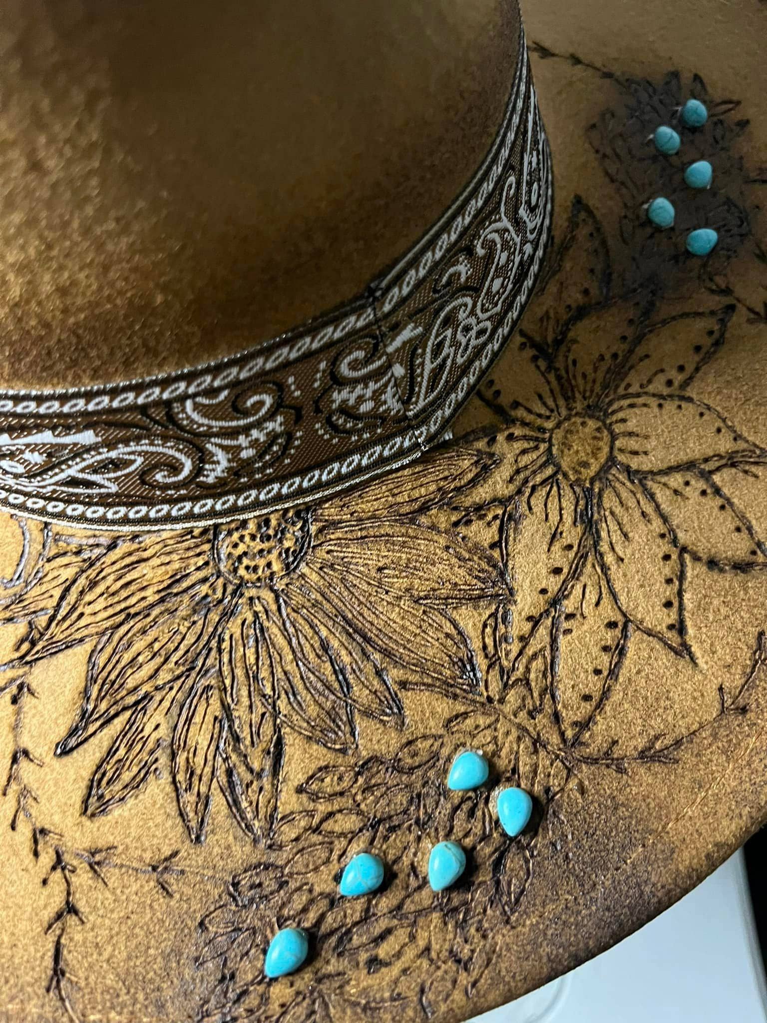 Feathered Gypsy Custom Hats and Boutique - Wholesale Cowboy Hat - Women's - Burned Rancher Hat  RODEO10