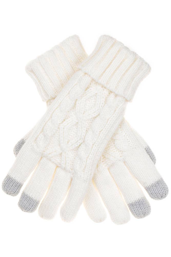 Hana - Vente Gants – femme - Gants à revers pliés en tricot torsadé CC avec doublure8