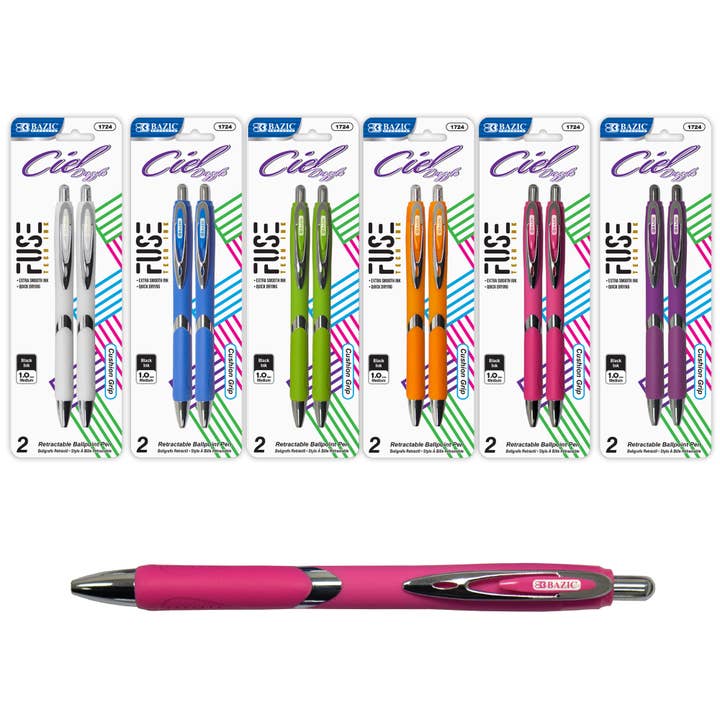 Ciel FUSE Tech Ink Retractable Pen (2/Pack) for wholesale by BAZIC Products