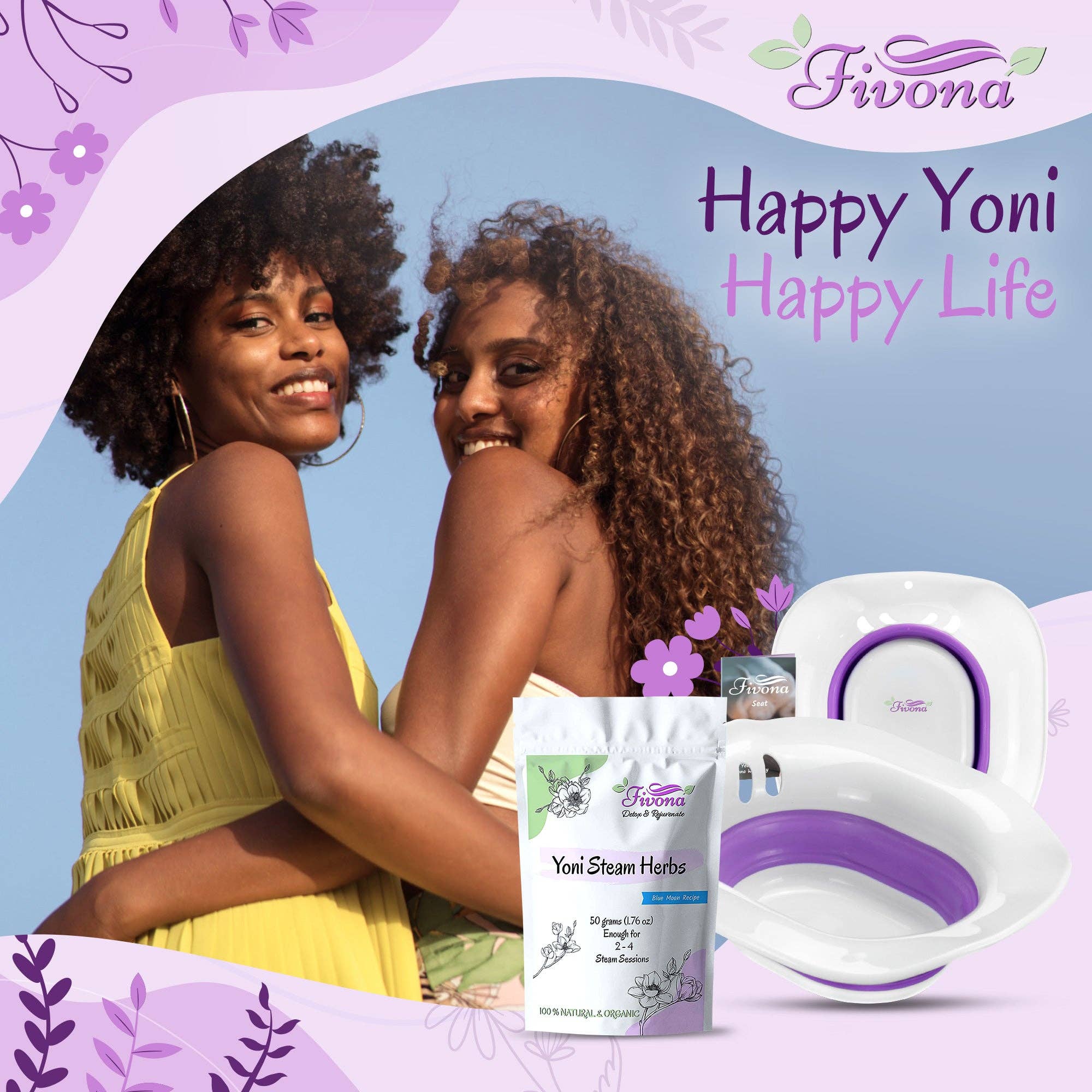 FIVONA - Wholesale Health/Detox Tea - 2 in 1 Yoni Steam Kit Foldable Seat with Blue Moon Blend6