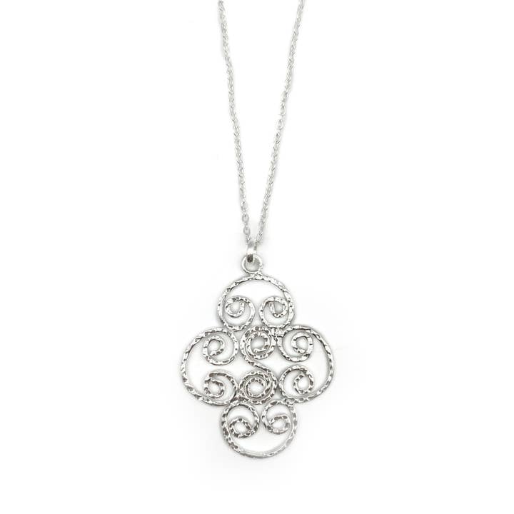 Anju Jewelry - Wholesale Pendant/Charm Necklace - Silver Plated Pendant Necklace - Filigree