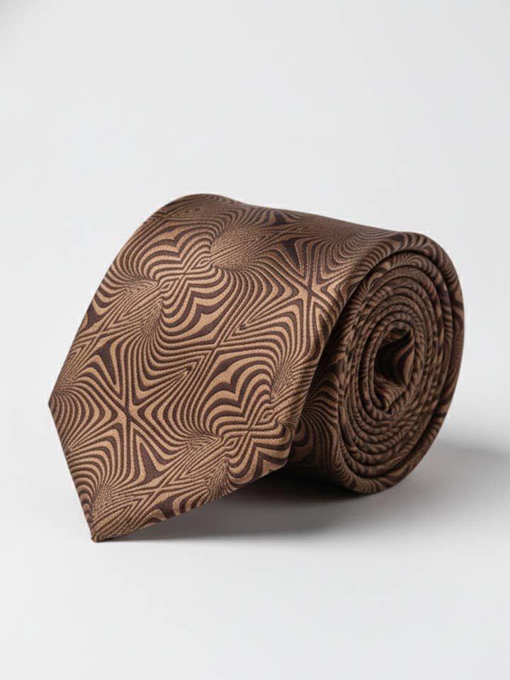 Luxury Golden Necktie with Black Woven Detailing
for wholesale by Masculine Moda