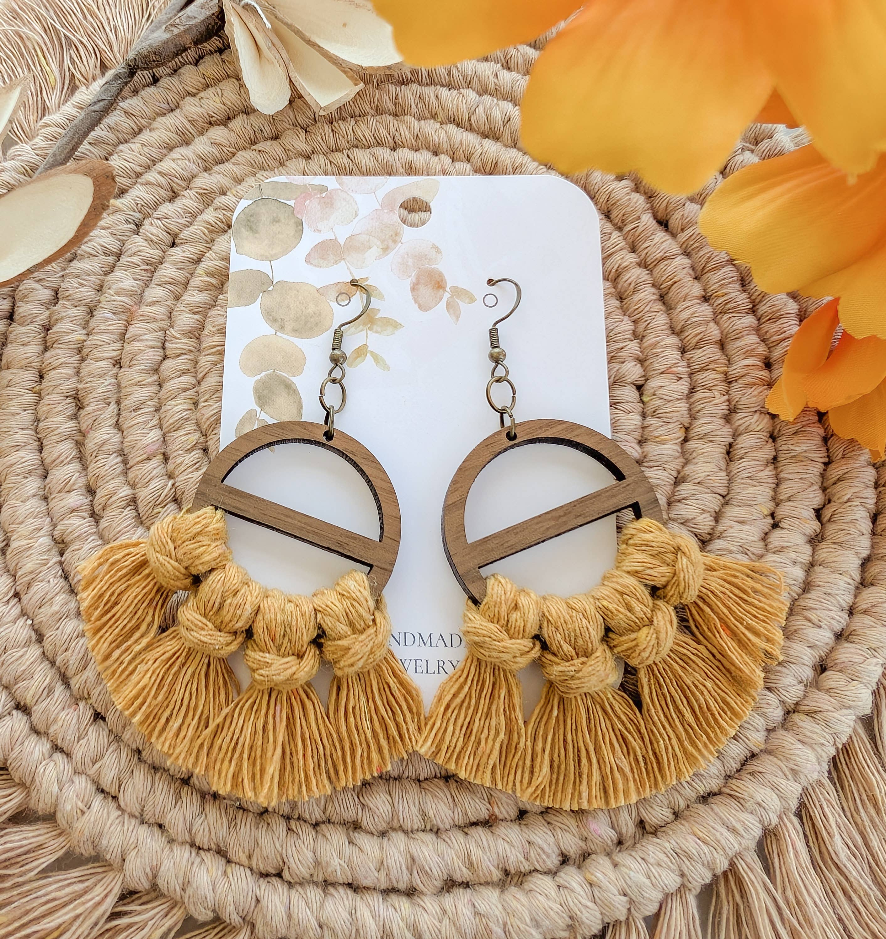 Boho Earrings Macrame Earrings Wholesale Boho Vibe Macrame Birch