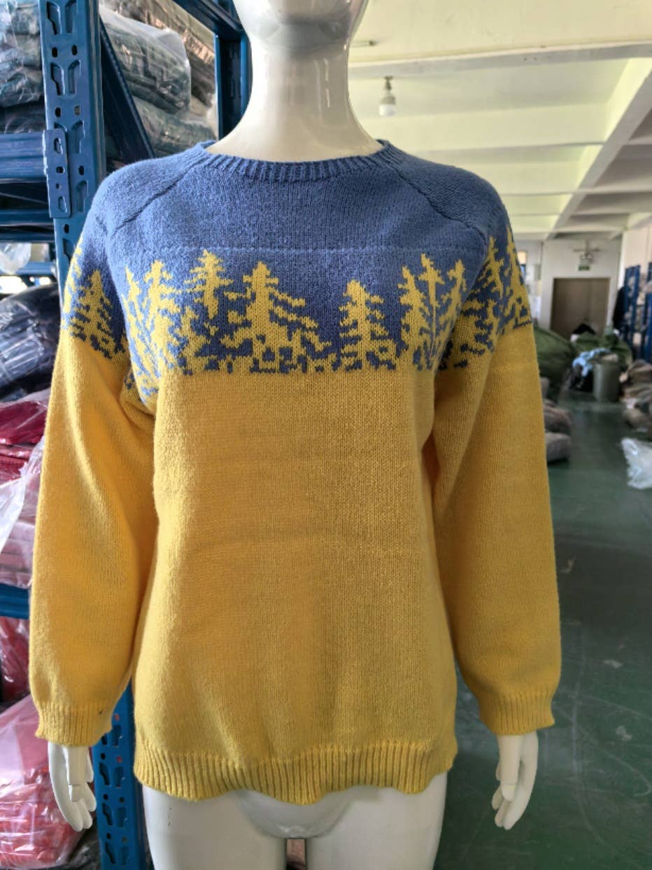 Rosa Clothing - Wholesale Knit Sweater - Women's - Cottagecore Vintage jacquard knit sweater jumper30