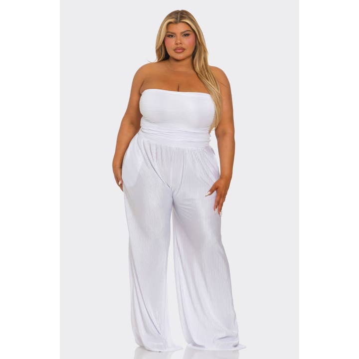 Black Pearl Clothing – wholesale Jumpsuit – Women's – PLUS SIZE CLOTHING PLISSE STRAPLESS JUMPSUIT