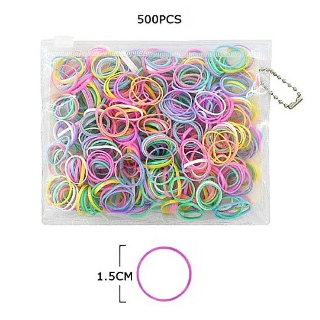 Diacly - Vente Élastique à cheveux - Lot de 12 paquets de 500 élastiques à cheveux de couleur assortie1