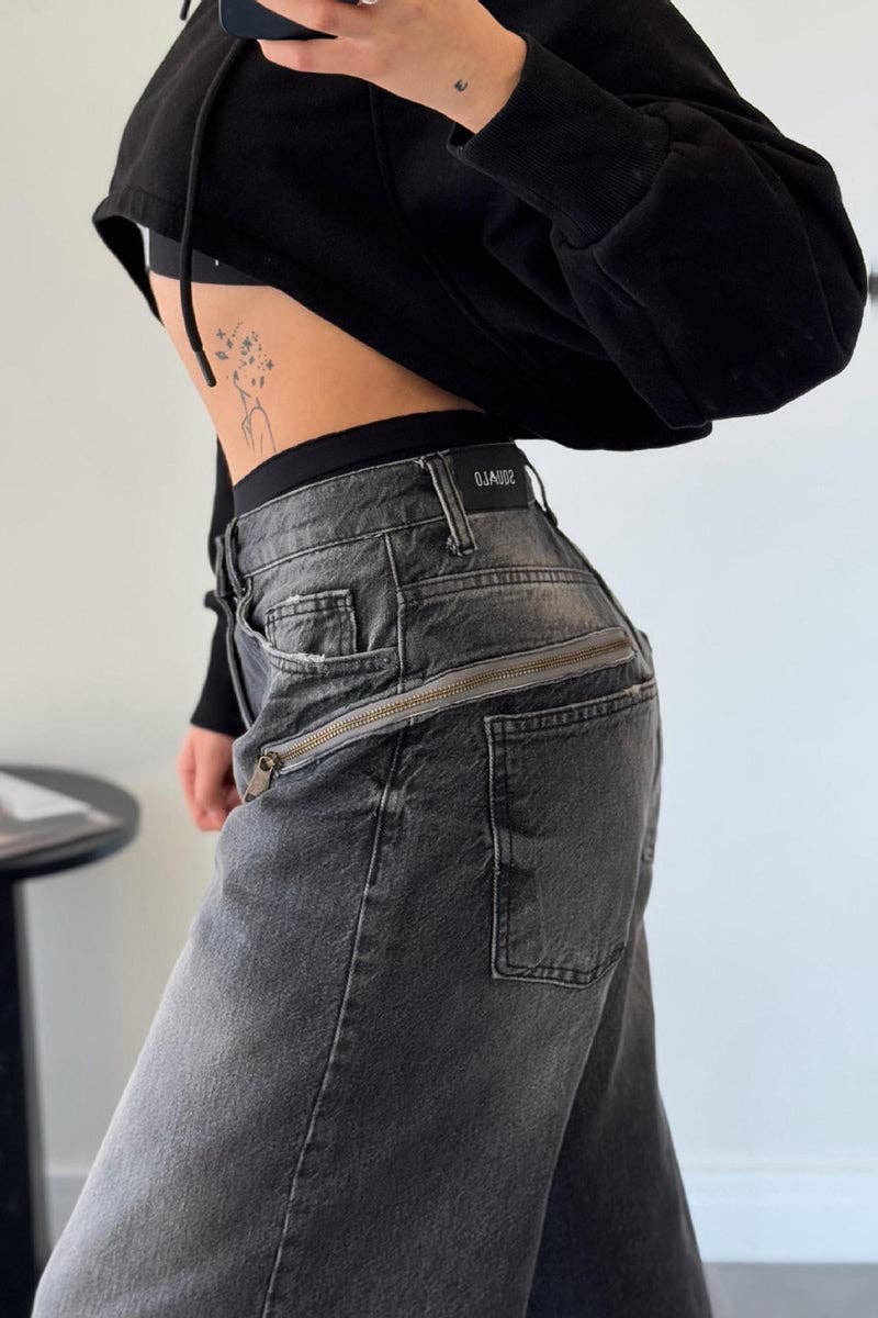Mccolin - Vente Jean – femme - Jean en denim à jambes larges tendance5