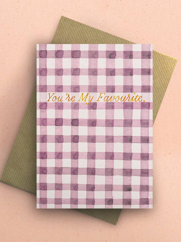 Cartão de Dia dos Namorados "És o Meu Favorito" Gingham por atacado de By Tilly