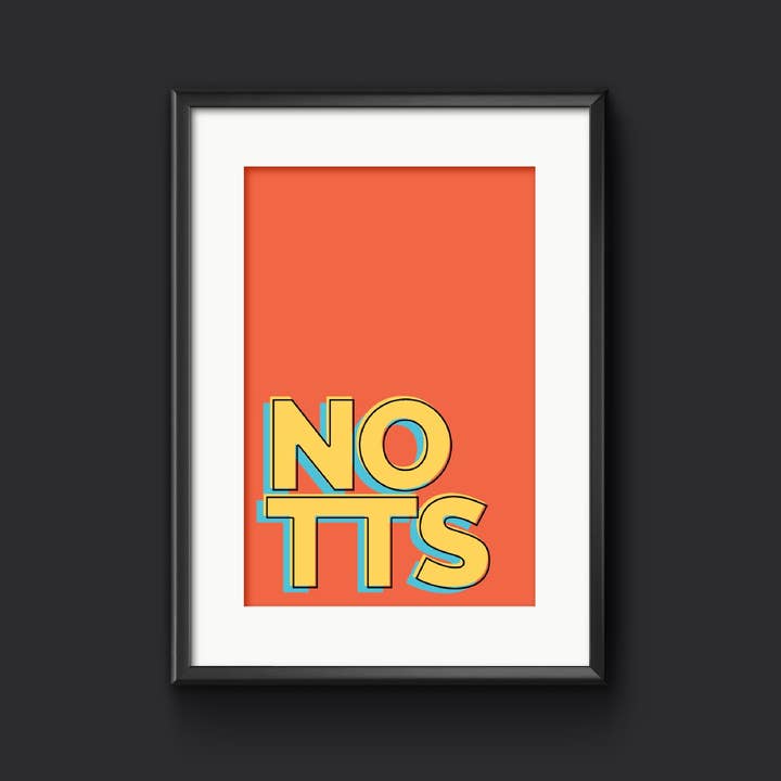 The Smudge Box – wholesale Art print – NOTTS - Nottinghamshire Typography Print, Place Name Picture