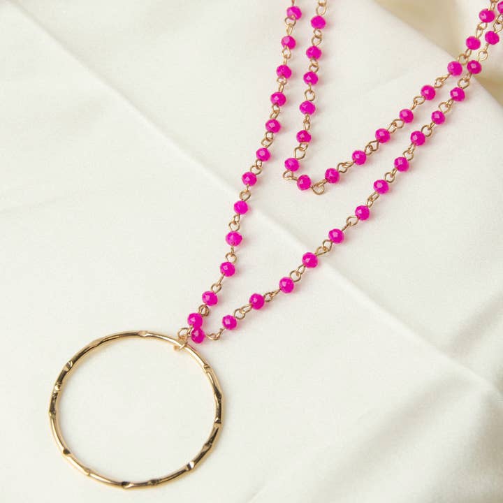 Howard's - Wholesale Pendant/Charm Necklace - Malia Beaded Ring 22" Pendant Necklace