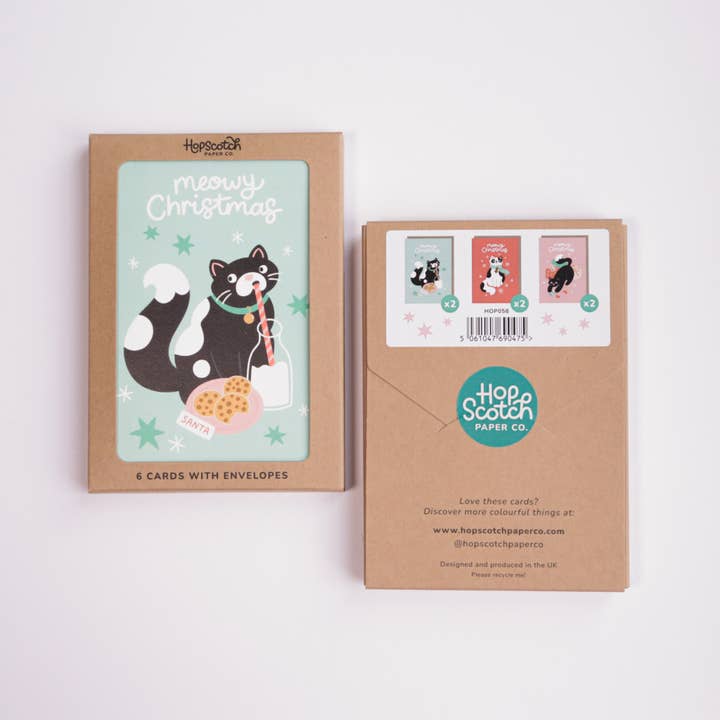 Hopscotch Paper Co. - Wholesale Christmas Card - Naughty Christmas Cats, Boxed Christmas Card Packs