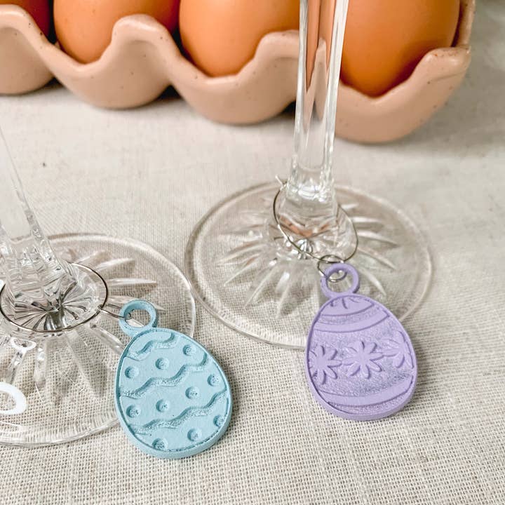 Leather Pastel Easter Egg Glass Charms for wholesale by Parkin & Lewis