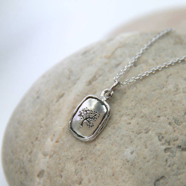 Heart and Lotus Sterling Silver Jewelry - Wholesale Pendant/Charm Necklace - Tree of Life Necklace in Sterling Silver - Strength3