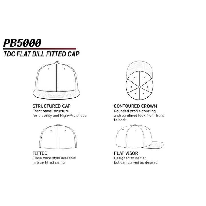 DOBBI - Wholesale Flat Brim Cap - Unisex - TDC PIT BULL ON-FIELD WOOL BLEND FLAT FITTED HATS8