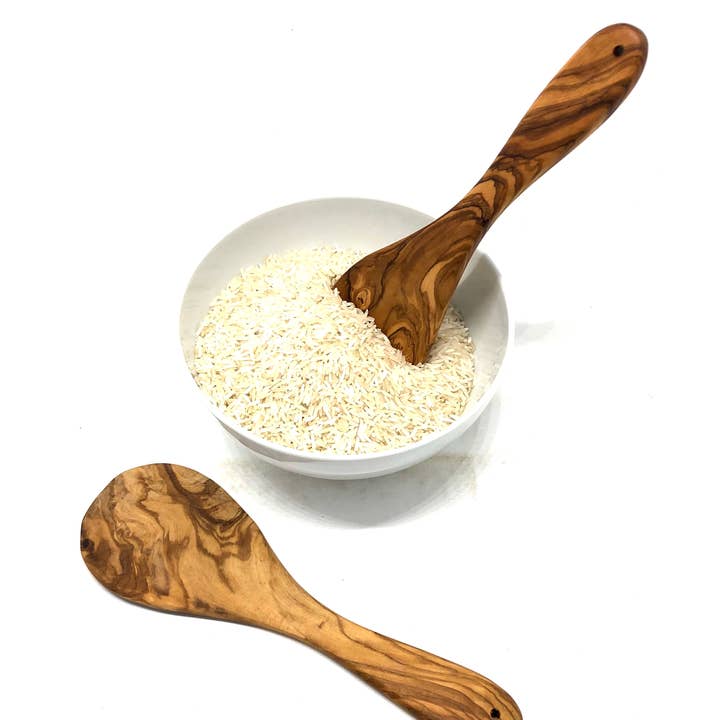 olivenholz-erleben - Wholesale Serving Utensil - olive wood rice spoon