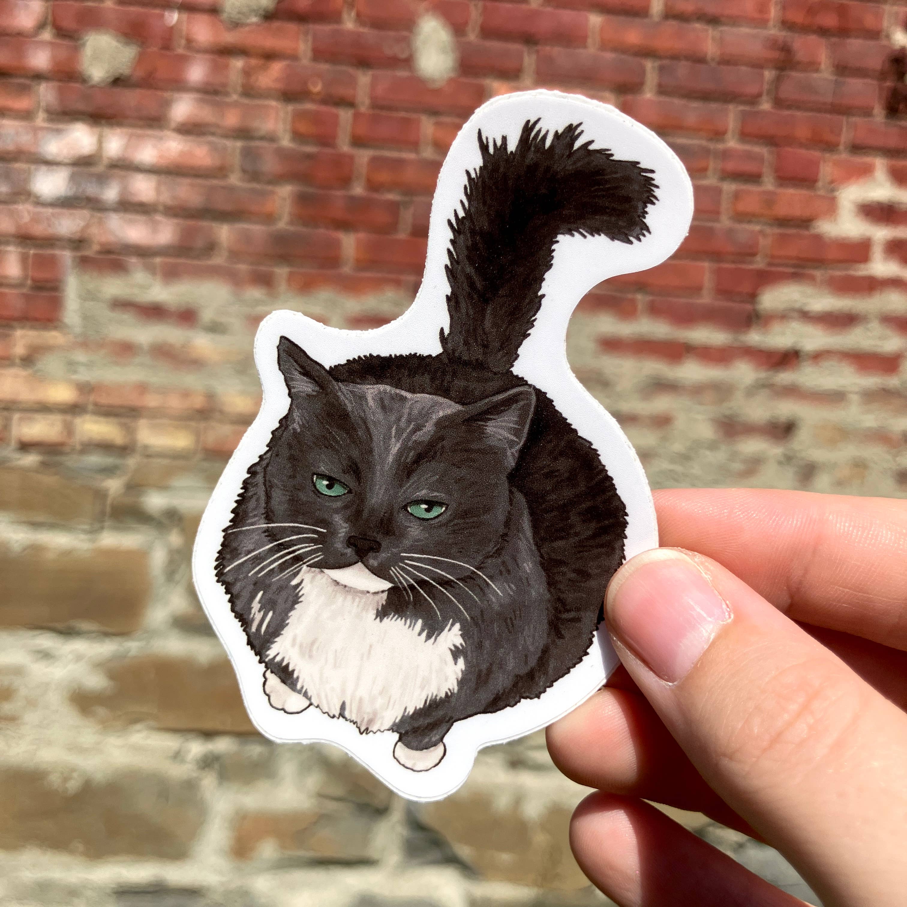 Art Fimbel – wholesale Sticker – Grumpy Fat Cat, Gray Long-Haired Cat, Premium Vinyl Sticker0
