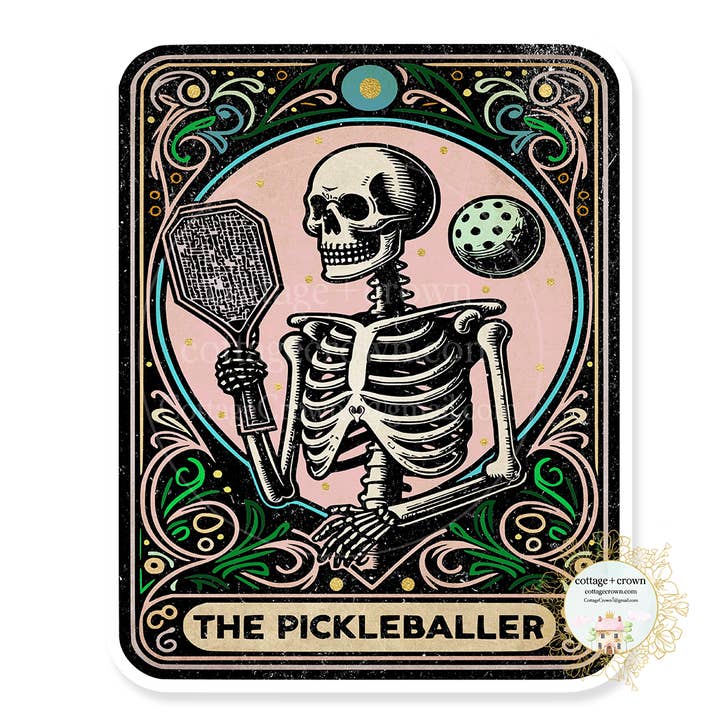 Tarot Card The Pickleballer Pickleball Vinyl Decal Sticker for wholesale by cottage + crown
