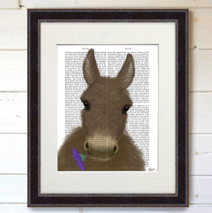 FabFunky Ltd - Wholesale Art Print - Donkey Purple Flower, book print / Art Print / Wall Art4