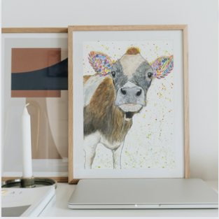 Jen Winnett Eco Artist - Wholesale Art Print - Cow | Signed Art Print | Animal | Artwork | Home | Farm1