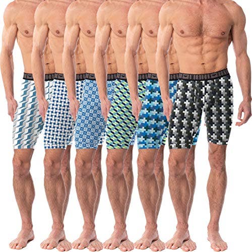 I-Wear Brands - Wholesale Underwear - Men's - 6 Pack Men's Ultra Soft Knee Length Boxer Briefs with Fly