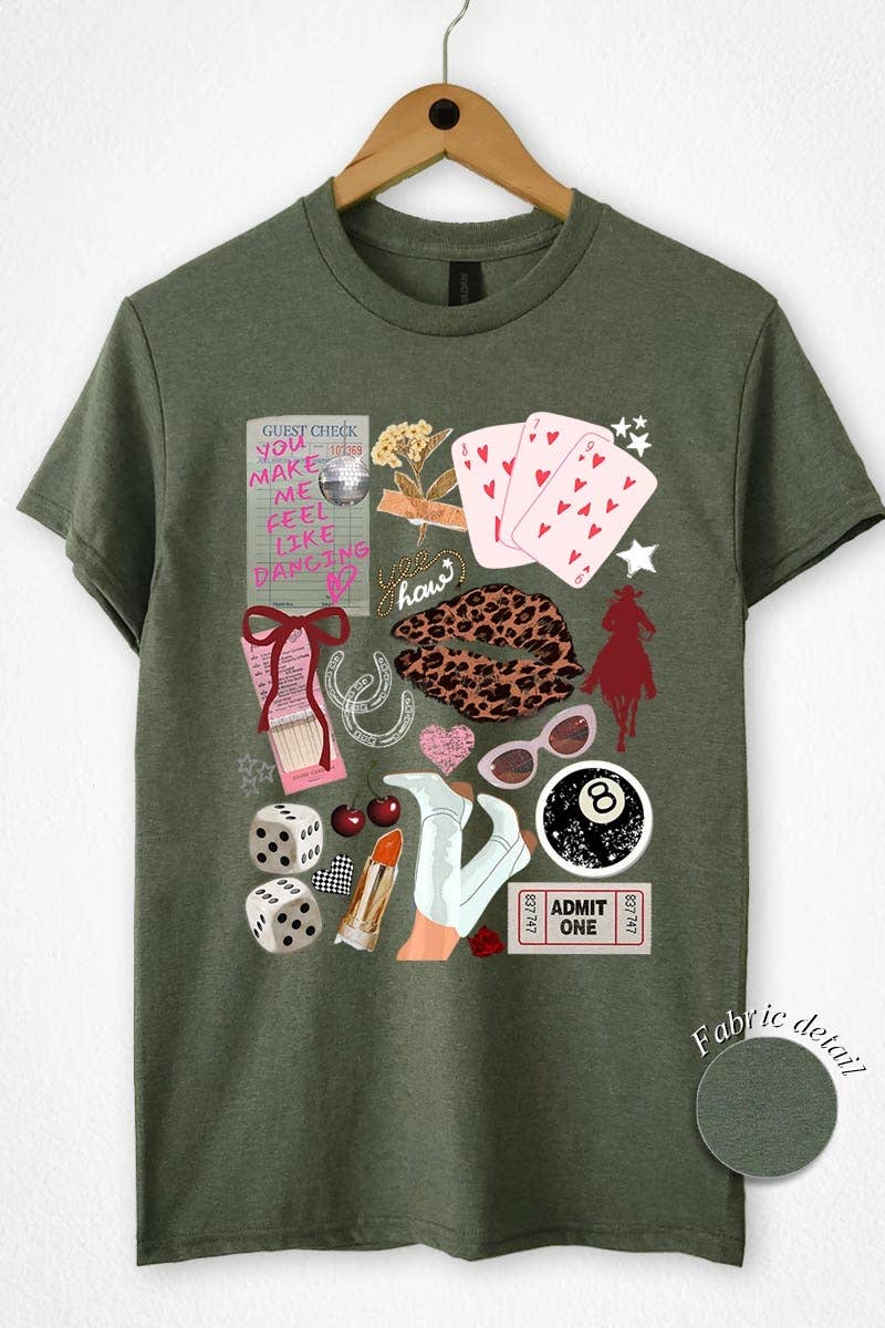 COLORBEAR - Wholesale T-Shirt (Graphic) - Women's - Western Collage Graphic Heavy Cotton Tee12