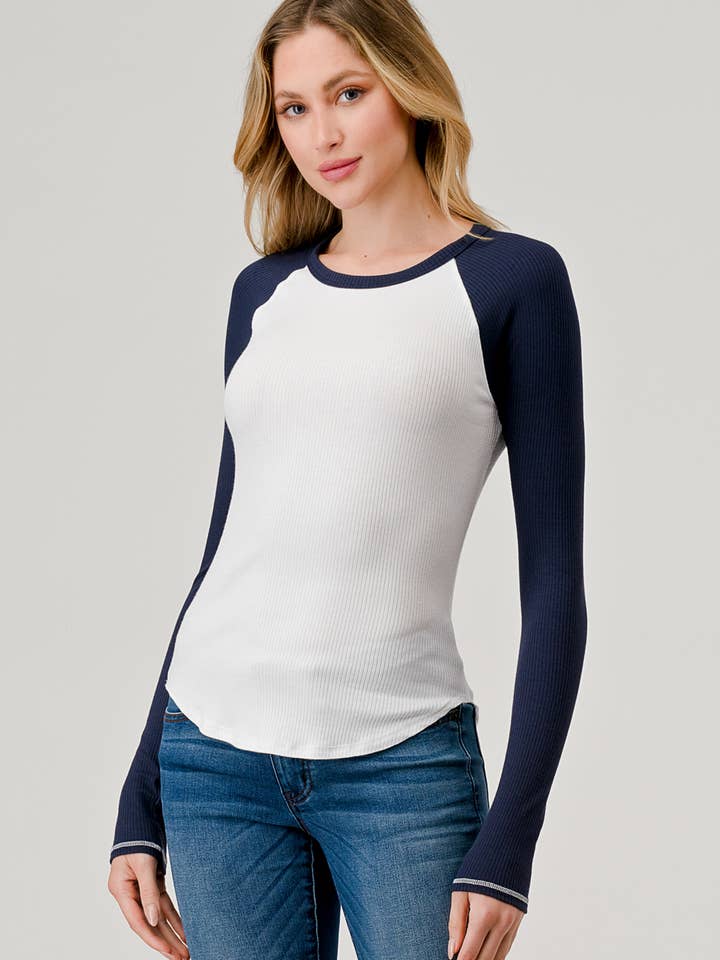 LONG SLEEVE RAGLAN BASEBALL T-SHIRT for wholesale by Hashttag