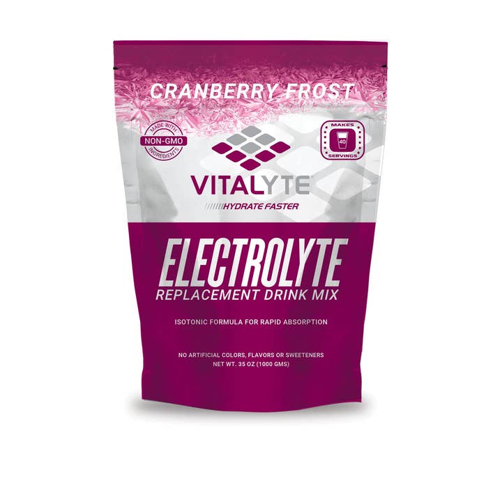 Vitalyte Sports Nutrition - Wholesale Powdered Health Drink - Cranberry Frost Stand Up Pouch - Electrolyte Replacement Drink Mix