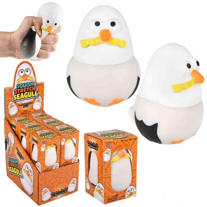 Holiday Seagull Squish & Stretch Fidget Kids Toy for wholesale by JSBlueRidge Toys